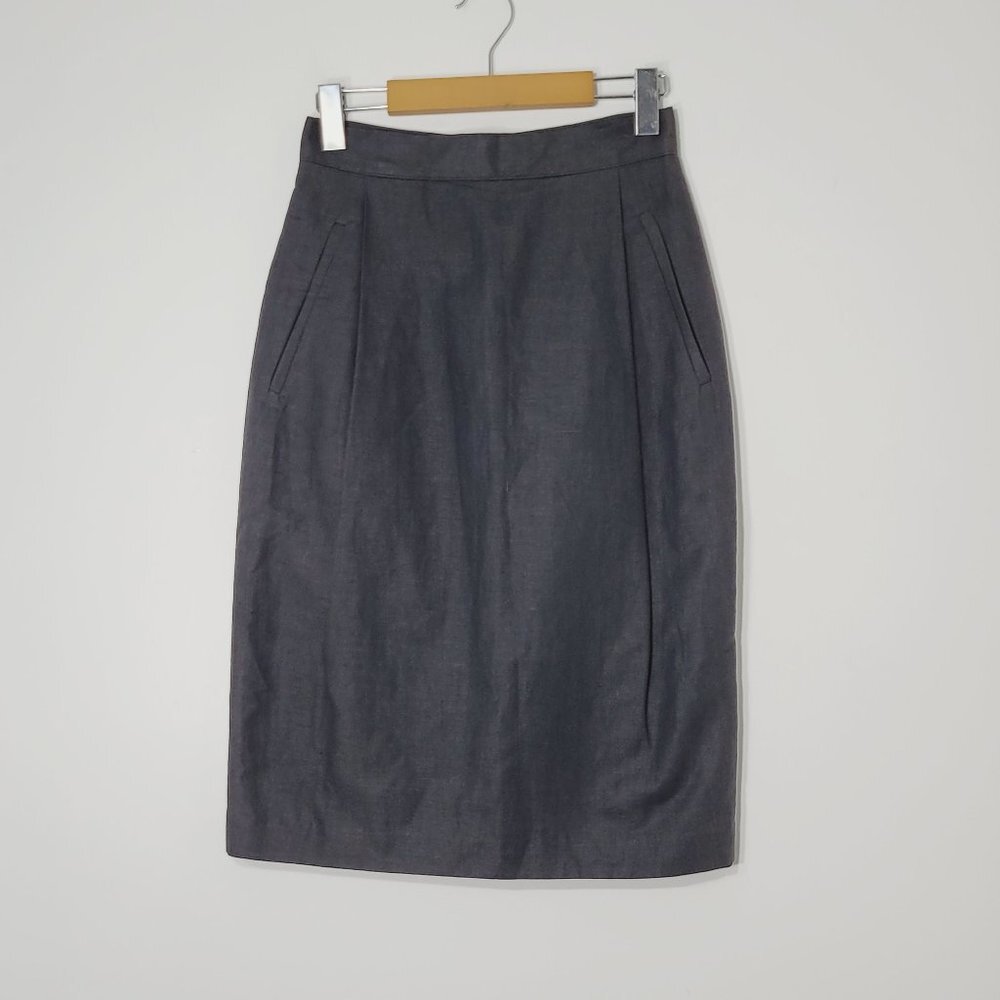 NWT Vintage Jac Dale Charcoal Gray Linen Skirt